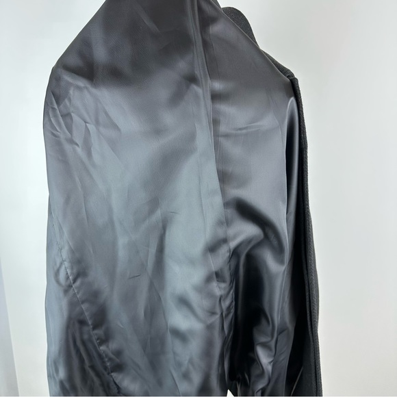 Chaps Wool Blend Charcoal Gray Herringbone Over Coat Size 42 Regular - Picture 8 of 10